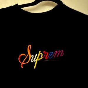 Supreme script black tee
